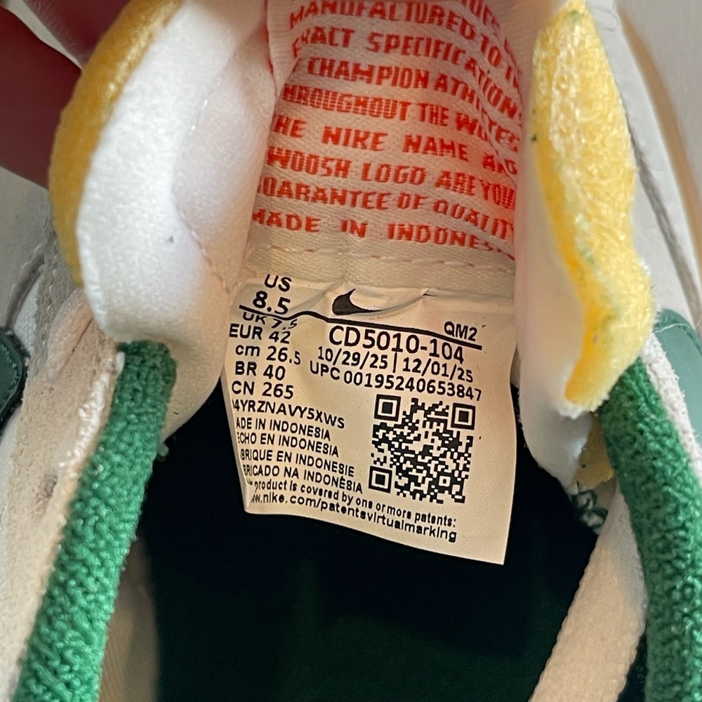 Nike SB Heritage Vulc Sail Gorge Green Mens 8.5 Womens 10 CD5010-104 Gum Sole - Picture 7 of 8